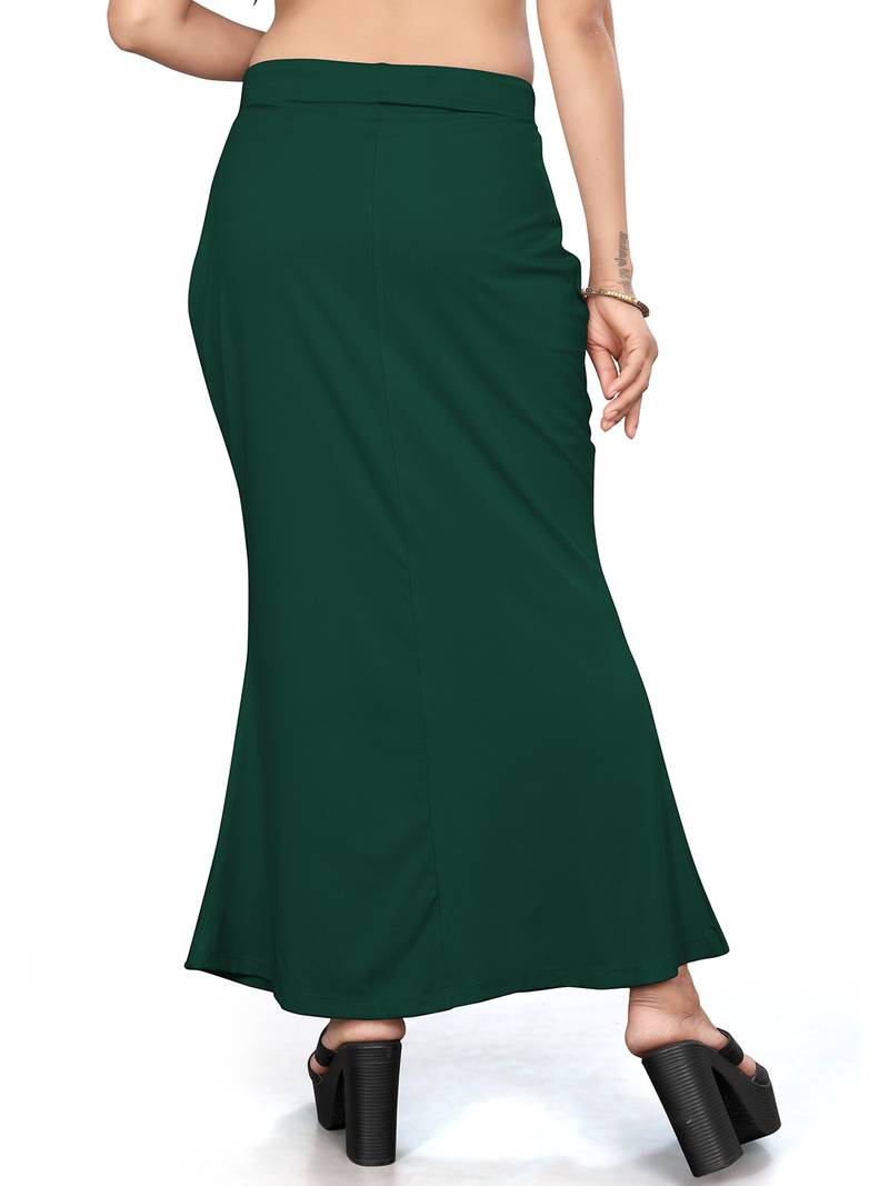 Women's bottle green lycra cotton blended shapewear petticoat for saree || skirts for women