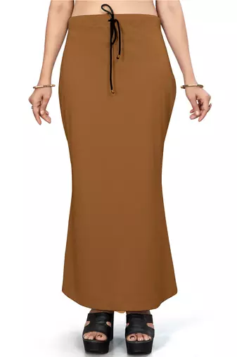 Brown lycra cotton blended shapewear petticoat for saree || skirts for women