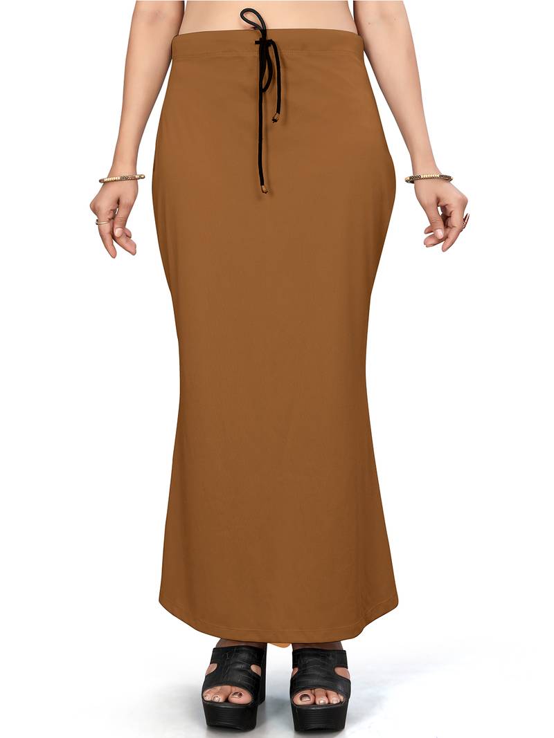 Brown lycra cotton blended shapewear petticoat for saree || skirts for women