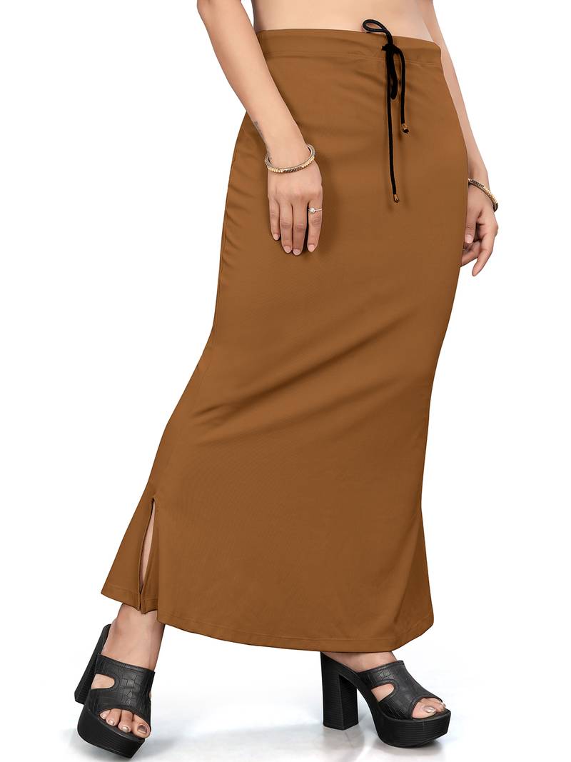Brown lycra cotton blended shapewear petticoat for saree || skirts for women