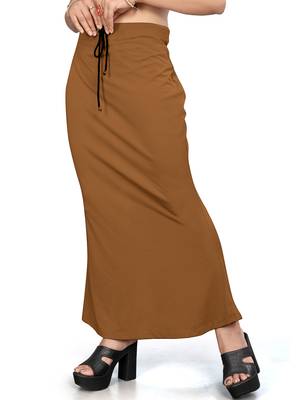 Brown lycra cotton blended shapewear petticoat for saree || skirts for women 4