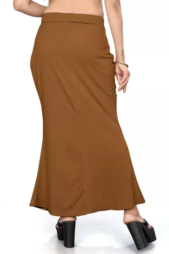 Brown lycra cotton blended shapewear petticoat for saree || skirts for women