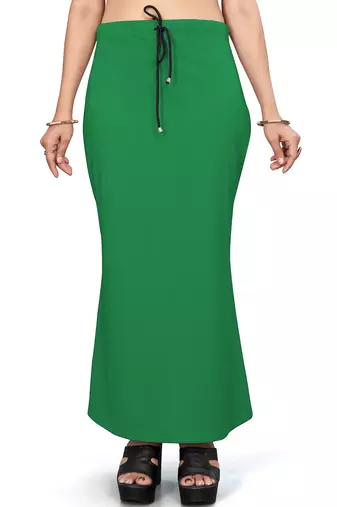 Women's dark green lycra cotton blended shapewear petticoat for saree || skirts for women
