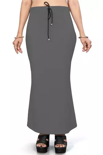 Women's dark grey lycra cotton blended shapewear petticoat for saree || skirts for women