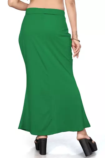 Women's dark green lycra cotton blended shapewear petticoat for saree || skirts for women