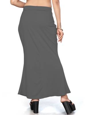 Women's dark grey lycra cotton blended shapewear petticoat for saree || skirts for women 5