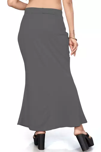 Women's dark grey lycra cotton blended shapewear petticoat for saree || skirts for women