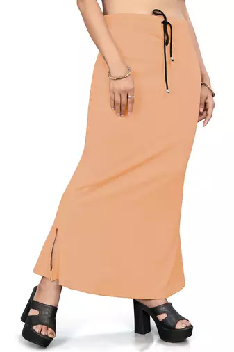 Women's gold beige lycra cotton blended shapewear petticoat for saree || skirts for women