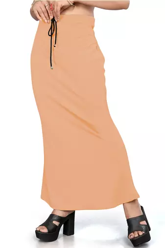 Women's gold beige lycra cotton blended shapewear petticoat for saree || skirts for women
