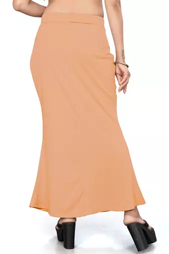 Women's gold beige lycra cotton blended shapewear petticoat for saree || skirts for women