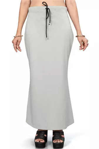 Women's light grey lycra cotton blended shapewear petticoat for saree || skirts for women