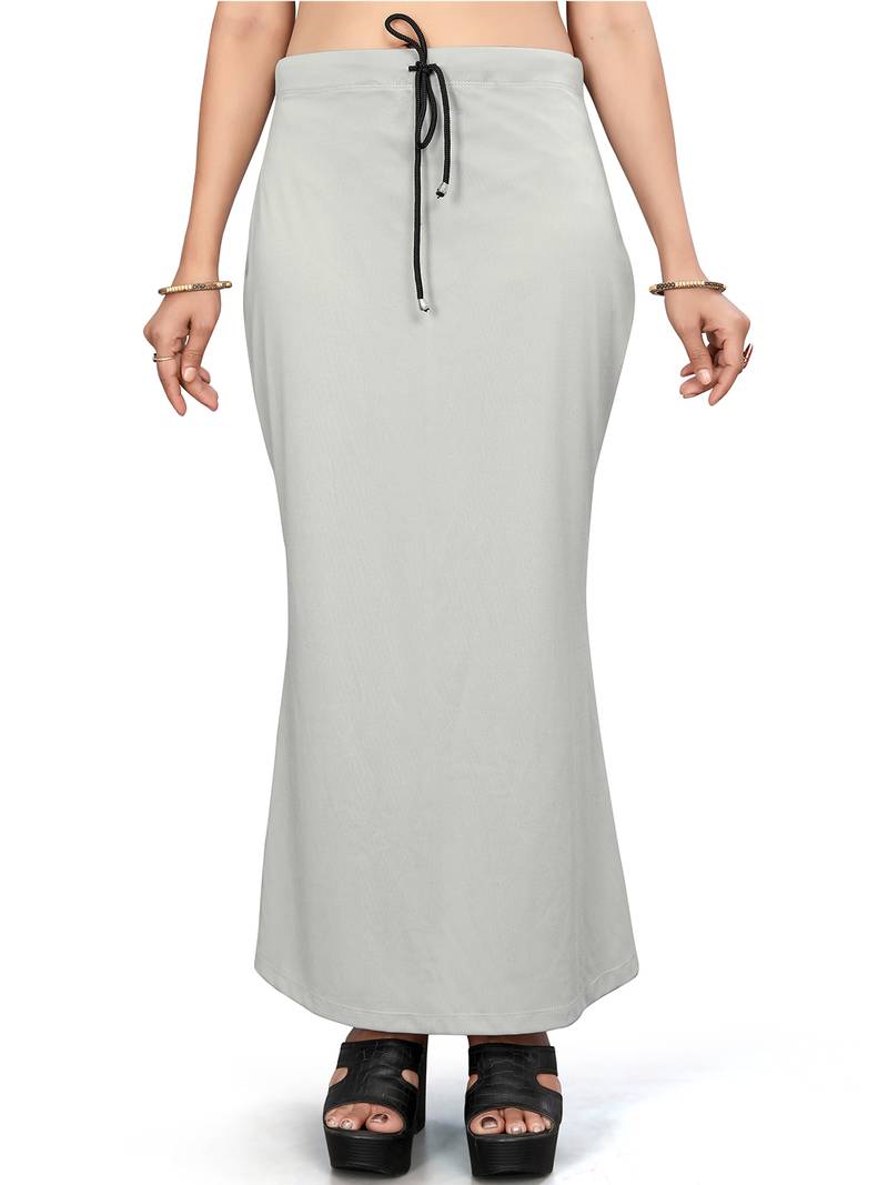 Women's light grey lycra cotton blended shapewear petticoat for saree || skirts for women