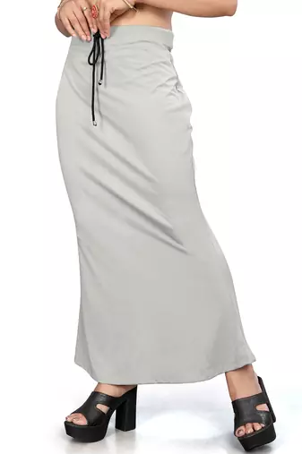 Women's light grey lycra cotton blended shapewear petticoat for saree || skirts for women