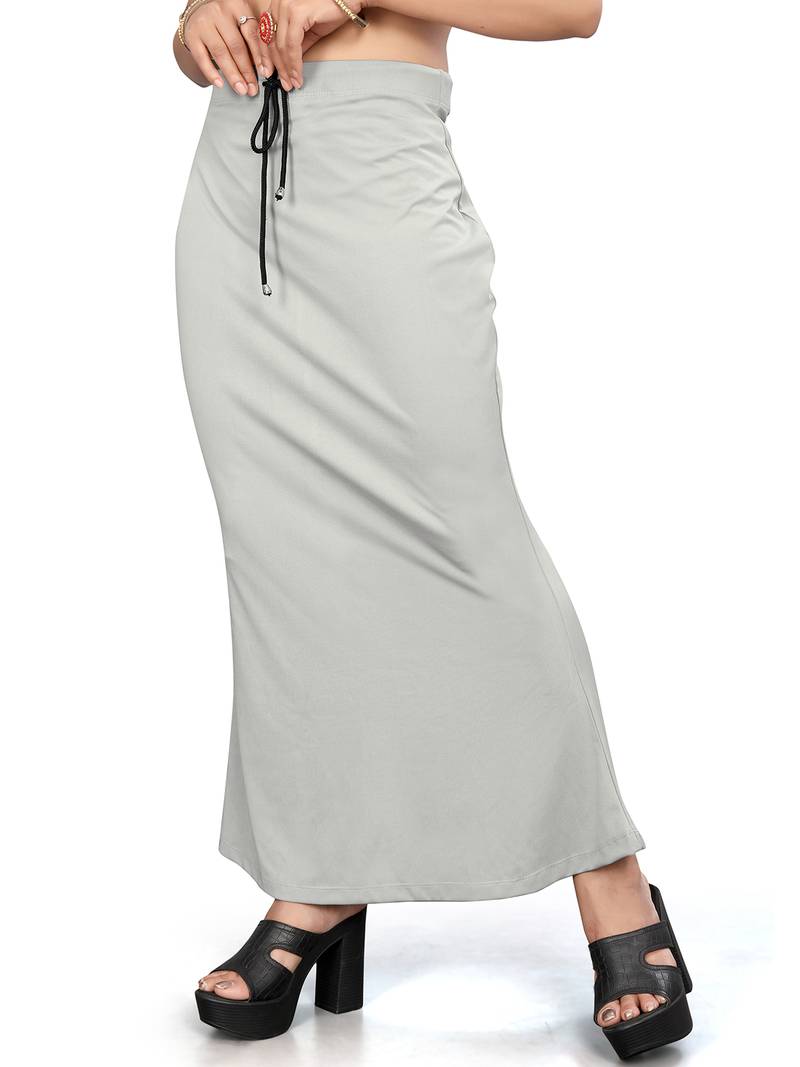 Women's light grey lycra cotton blended shapewear petticoat for saree || skirts for women