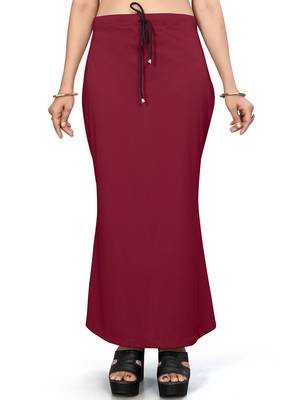 Women's maroon lycra cotton blended shapewear petticoat for saree || skirts for women 2
