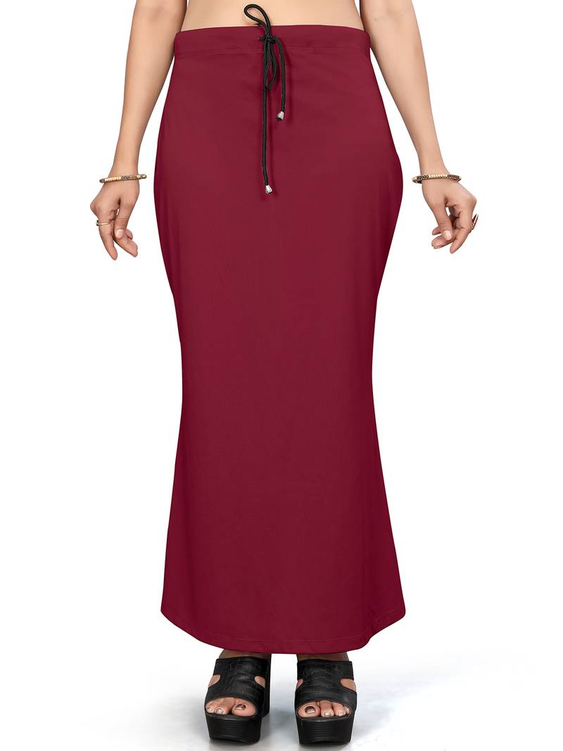 Women's maroon lycra cotton blended shapewear petticoat for saree || skirts for women