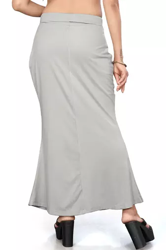 Women's light grey lycra cotton blended shapewear petticoat for saree || skirts for women