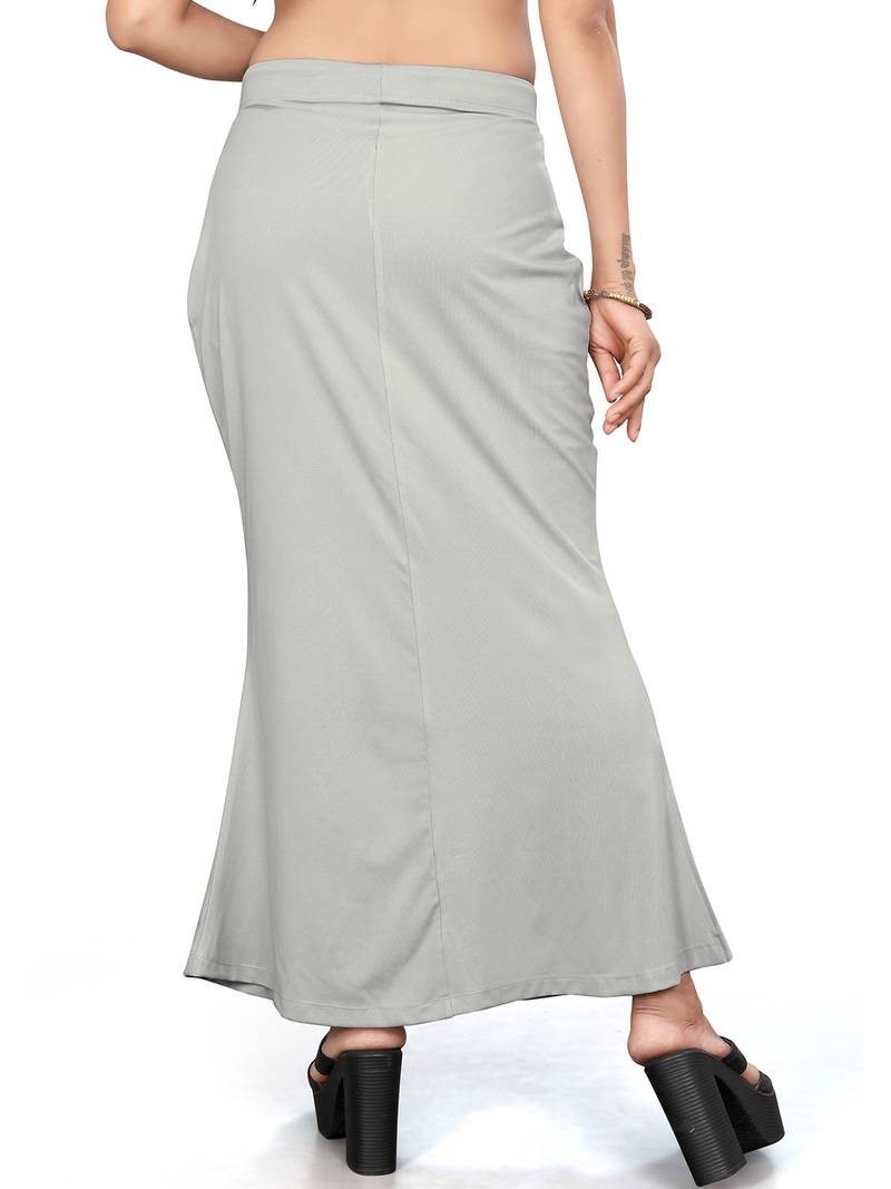 Women's light grey lycra cotton blended shapewear petticoat for saree || skirts for women