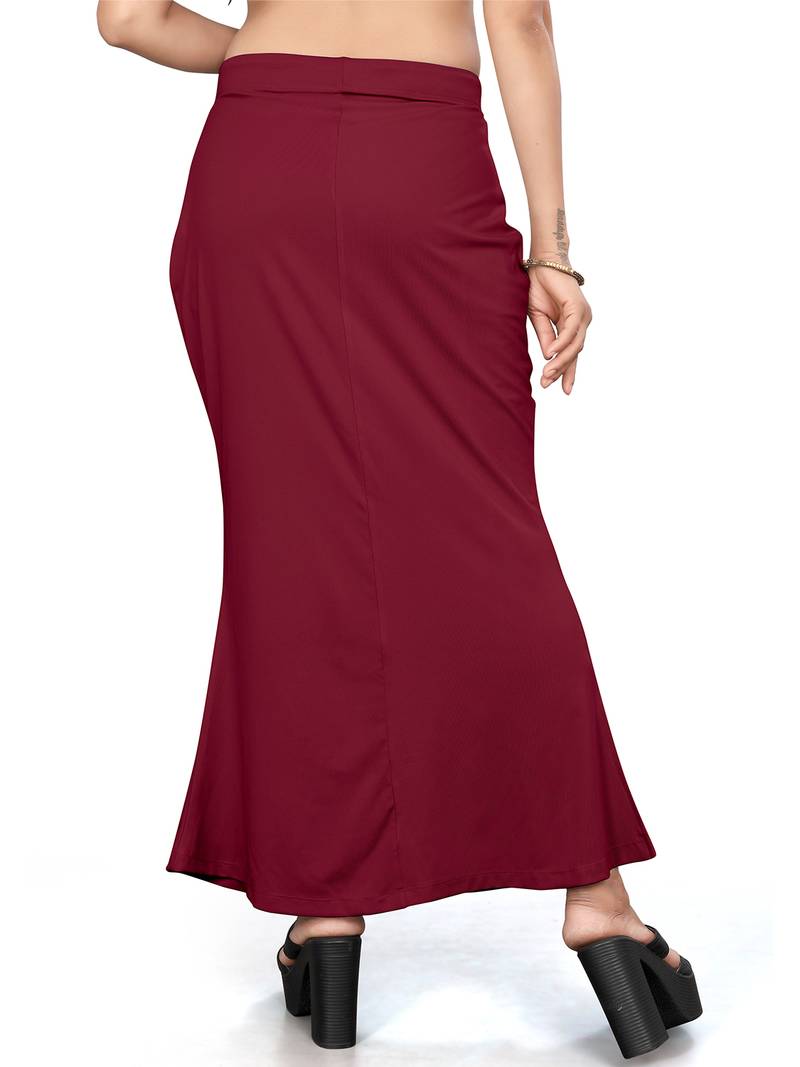 Women's maroon lycra cotton blended shapewear petticoat for saree || skirts for women