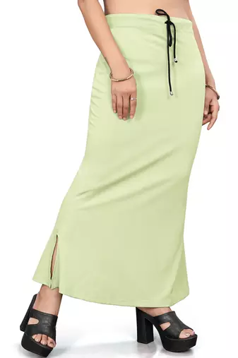 Women's mint green lycra cotton blended shapewear petticoat for saree || skirts for women