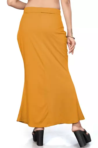 Women's mustard lycra cotton blended shapewear petticoat for saree || skirts for women