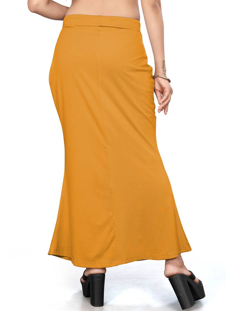 Women's mustard lycra cotton blended shapewear petticoat for saree || skirts for women