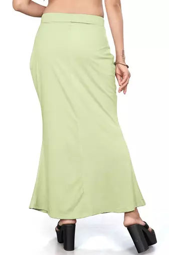Women's mint green lycra cotton blended shapewear petticoat for saree || skirts for women