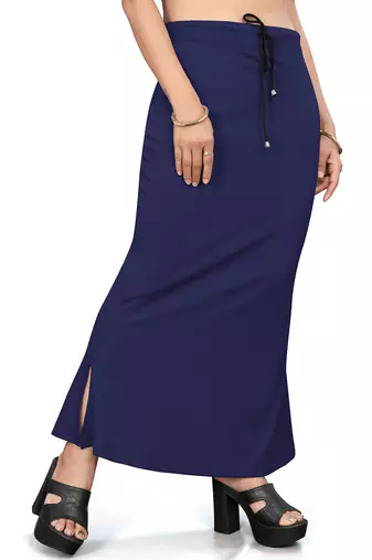 Navy blue lycra cotton blended shapewear petticoat for saree || skirts for women