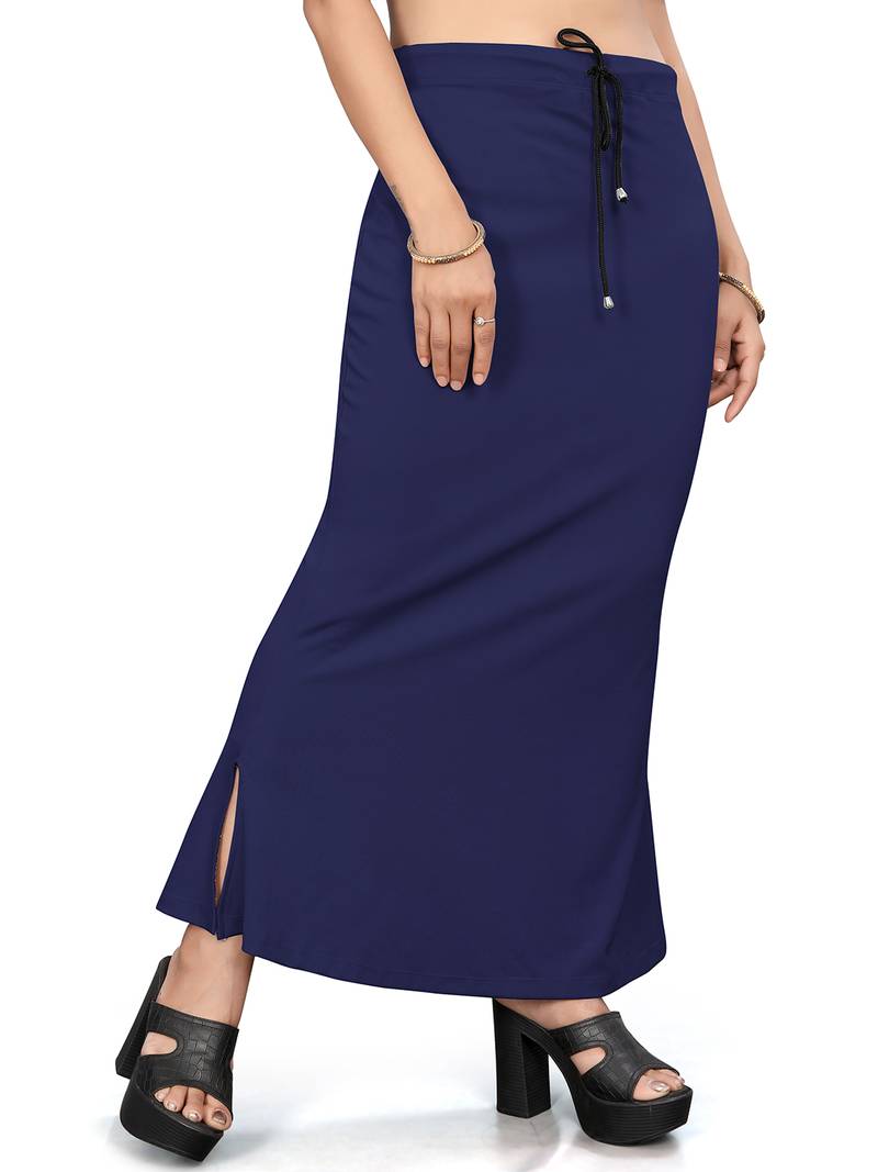 Navy blue lycra cotton blended shapewear petticoat for saree || skirts for women