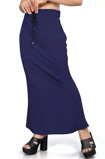 Navy blue lycra cotton blended shapewear petticoat for saree || skirts for women