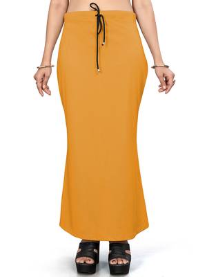 Women's mustard lycra cotton blended shapewear petticoat for saree || skirts for women 5