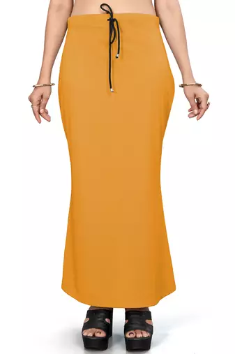 Women's mustard lycra cotton blended shapewear petticoat for saree || skirts for women