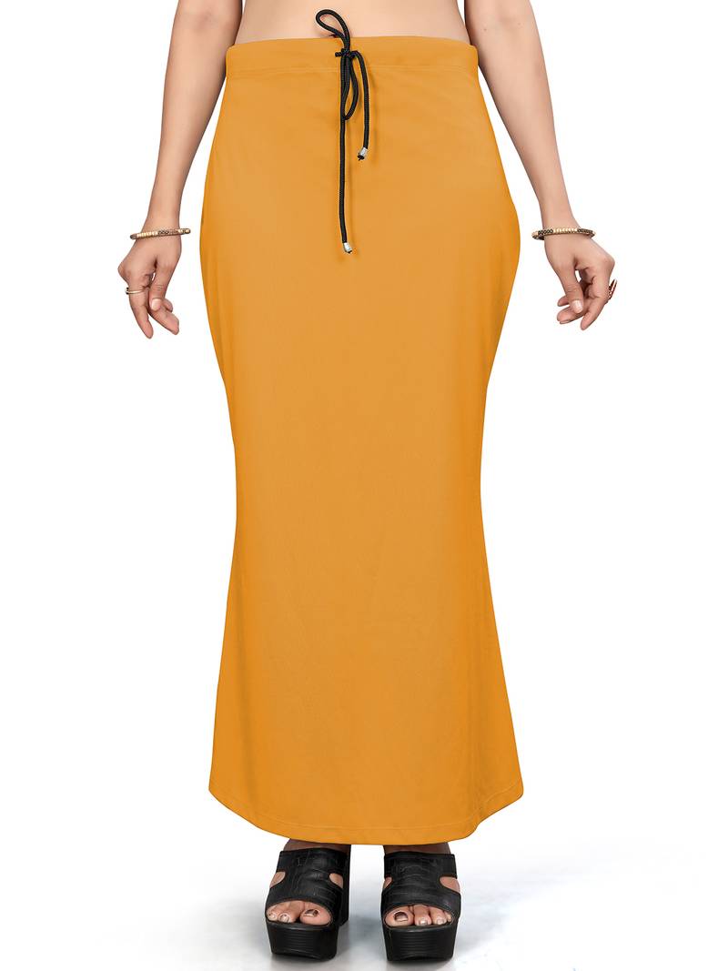 Women's mustard lycra cotton blended shapewear petticoat for saree || skirts for women