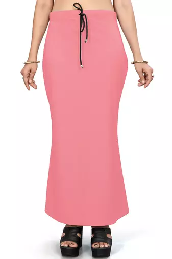 Women's onion pink lycra cotton blended shapewear petticoat for saree || skirts for women