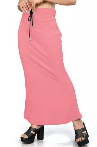Women's onion pink lycra cotton blended shapewear petticoat for saree || skirts for women