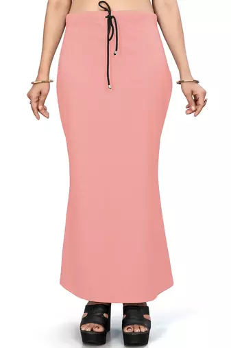 Women's peach lycra cotton blended shapewear petticoat for saree || skirts for women