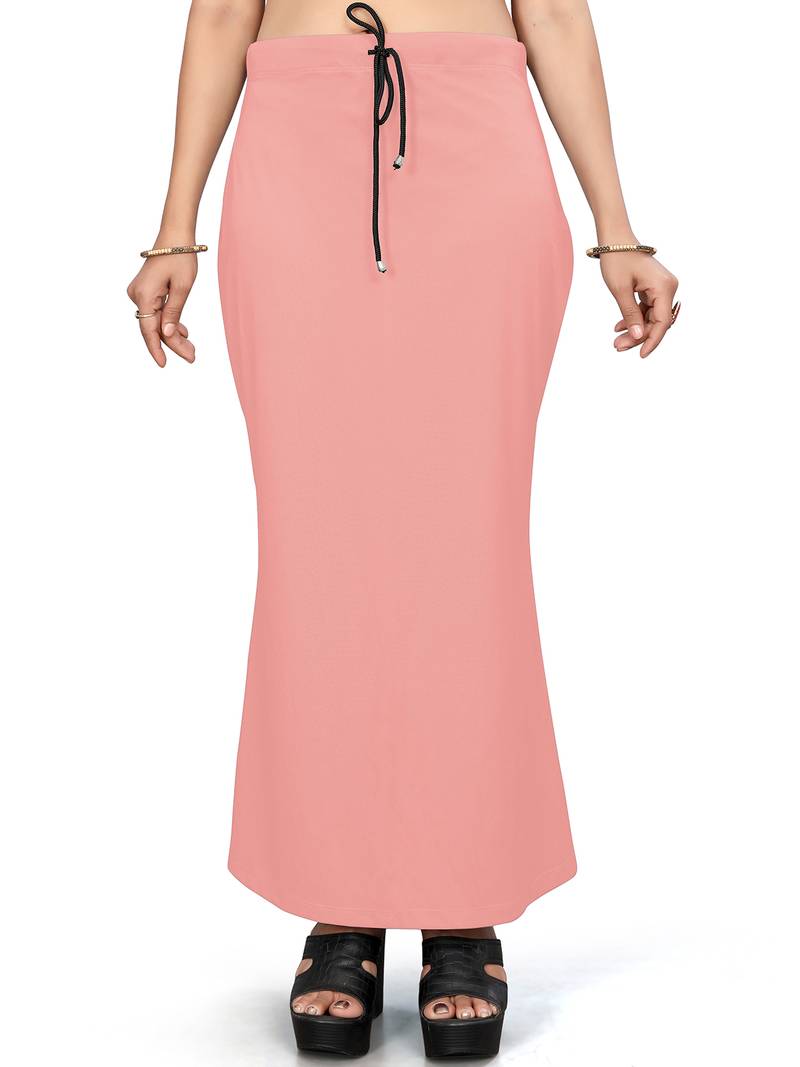 Women's peach lycra cotton blended shapewear petticoat for saree || skirts for women