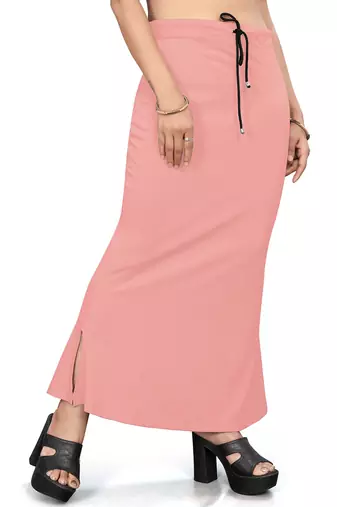 Women's peach lycra cotton blended shapewear petticoat for saree || skirts for women