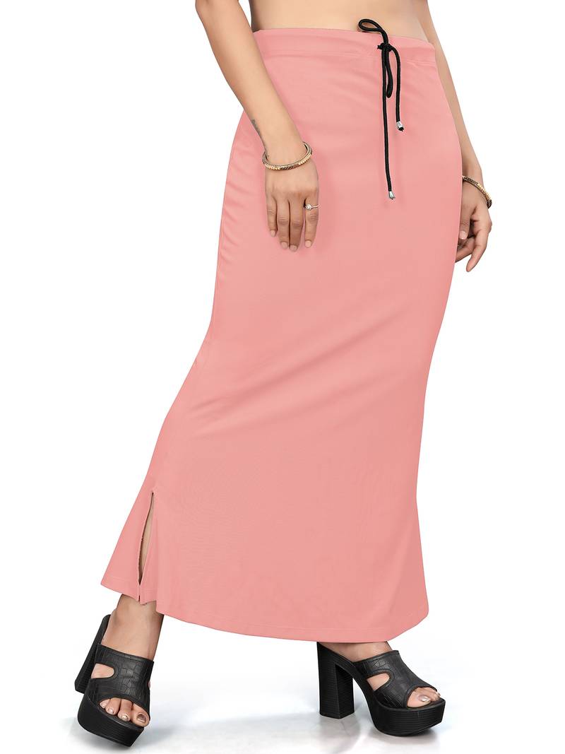 Women's peach lycra cotton blended shapewear petticoat for saree || skirts for women