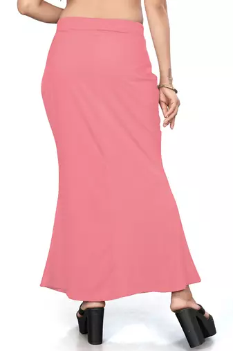 Women's onion pink lycra cotton blended shapewear petticoat for saree || skirts for women