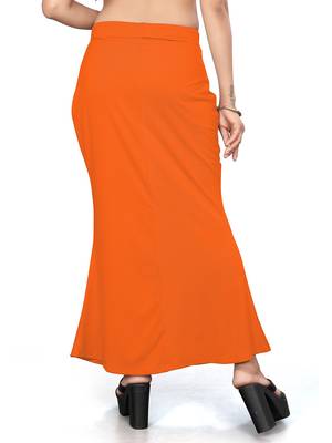 Women's orange lycra cotton blended shapewear petticoat for saree || skirts for women 5