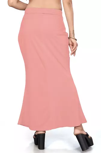 Women's peach lycra cotton blended shapewear petticoat for saree || skirts for women