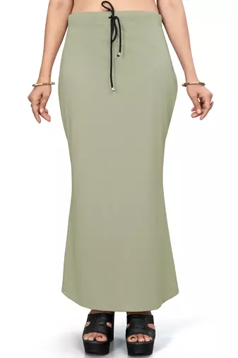 Women's pista green lycra cotton blended shapewear petticoat for saree || skirts for women