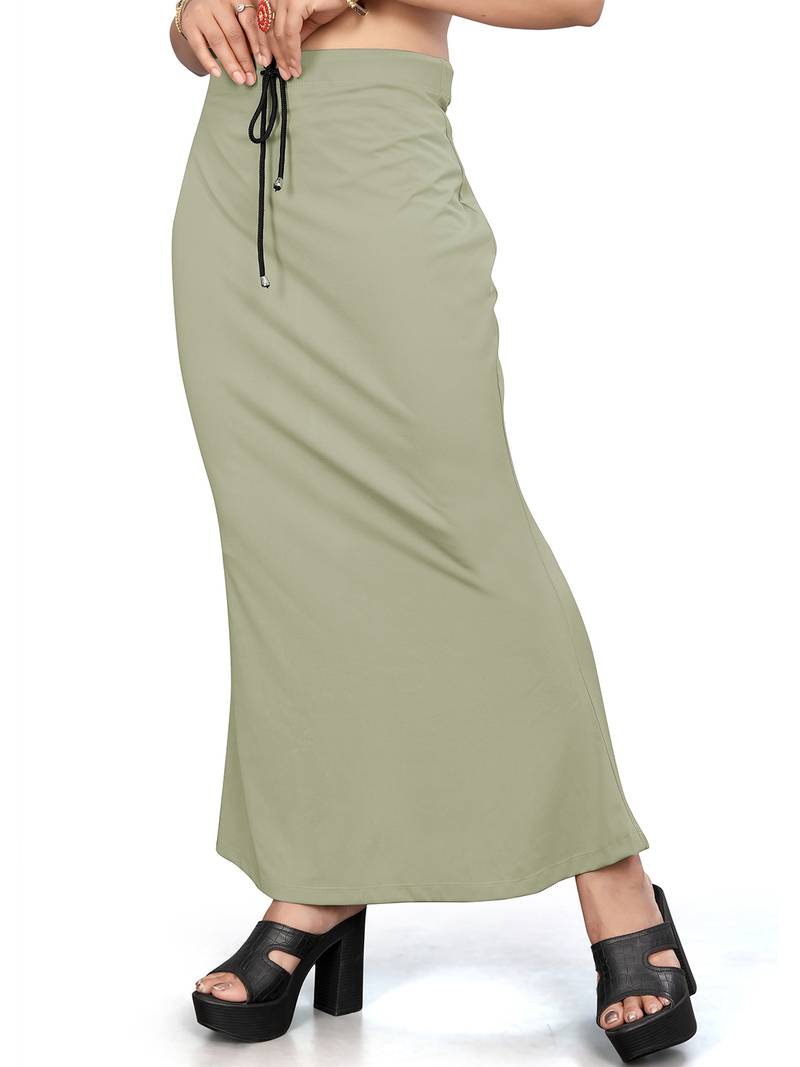 Women's pista green lycra cotton blended shapewear petticoat for saree || skirts for women