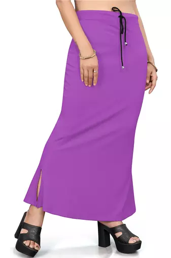 Purple lycra cotton blended shapewear petticoat for saree || skirts for women
