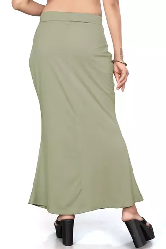 Women's pista green lycra cotton blended shapewear petticoat for saree || skirts for women