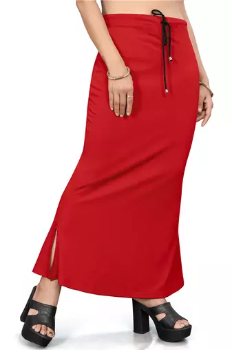 Red lycra cotton blended shapewear petticoat for saree || skirts for women