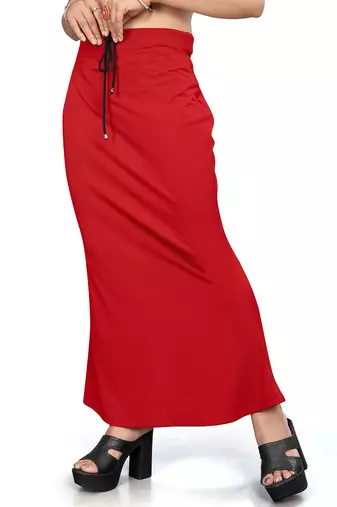 Red lycra cotton blended shapewear petticoat for saree || skirts for women