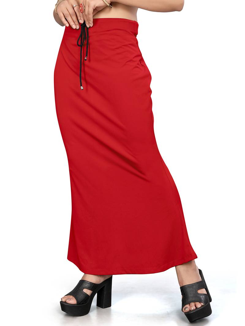 Red lycra cotton blended shapewear petticoat for saree || skirts for women