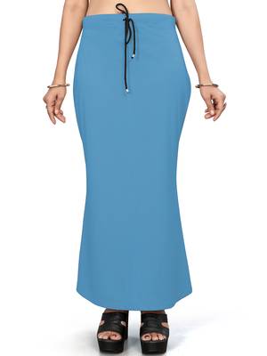 Sky blue lycra cotton blended shapewear petticoat for saree || skirts for women 2